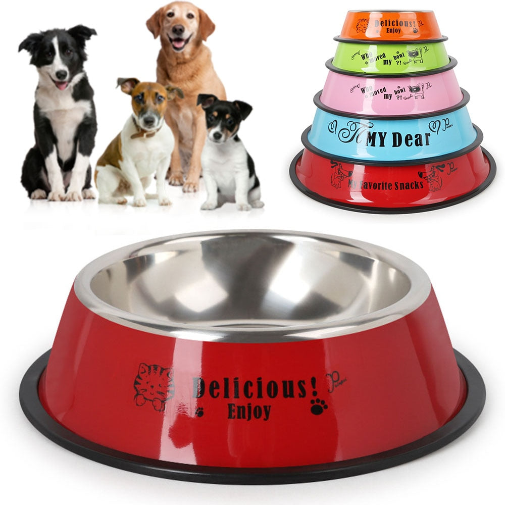 Stainless steel dog bowl