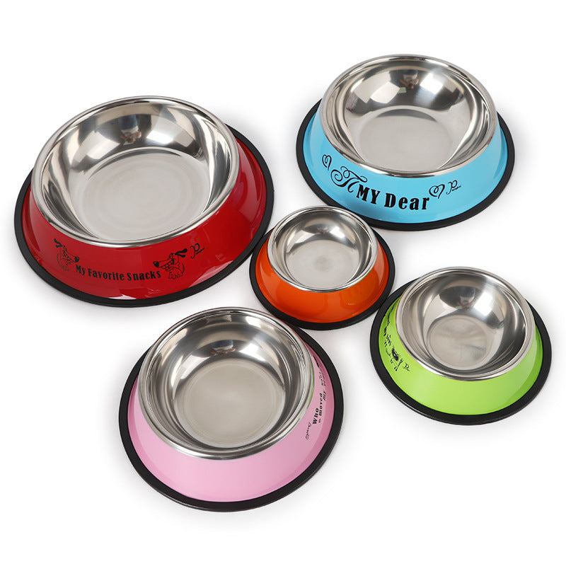 Stainless steel dog bowl