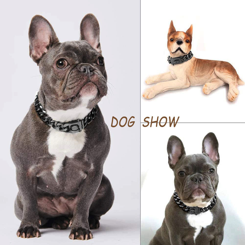 Medium And Large Dog Dog Leash Stainless Steel Dog Collar Collar Anti-Bite Plus Thick Neck Collar Medium And Large Dog Bully Kaslow