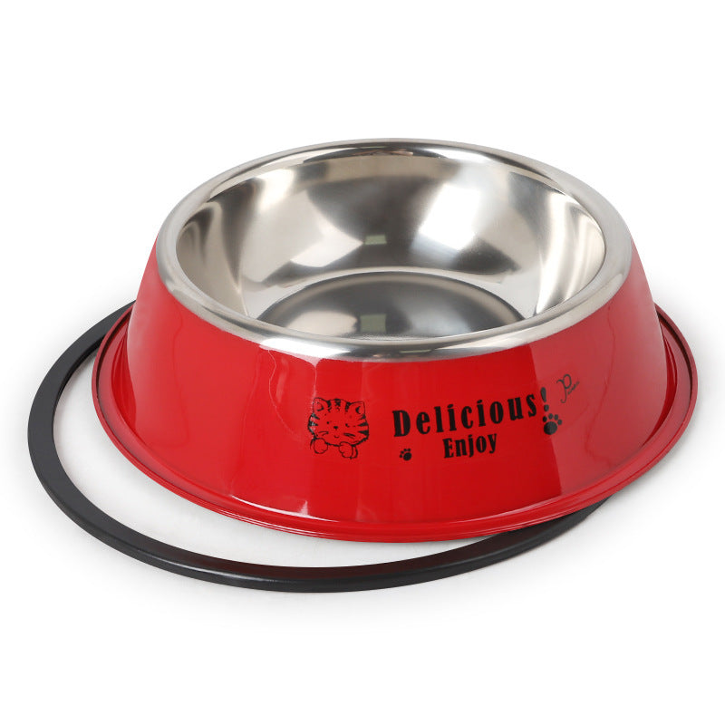 Stainless steel dog bowl