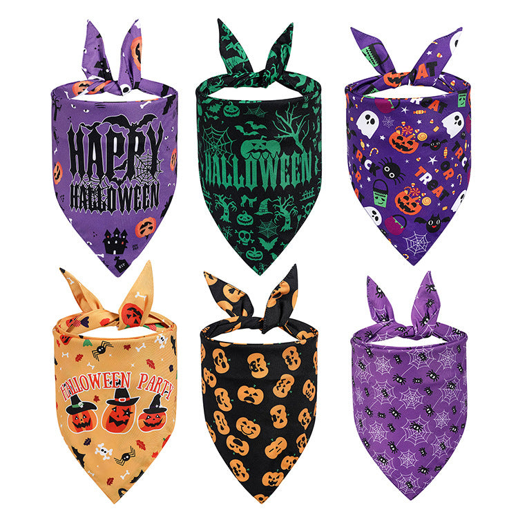 Halloween Saliva Towel Pet Triangle Scarf