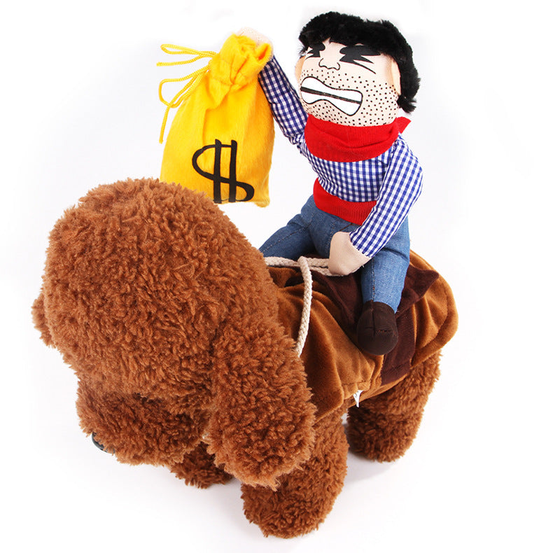 Cartoon Pet Cowboy Horseback Riding Costume Pet Supplies