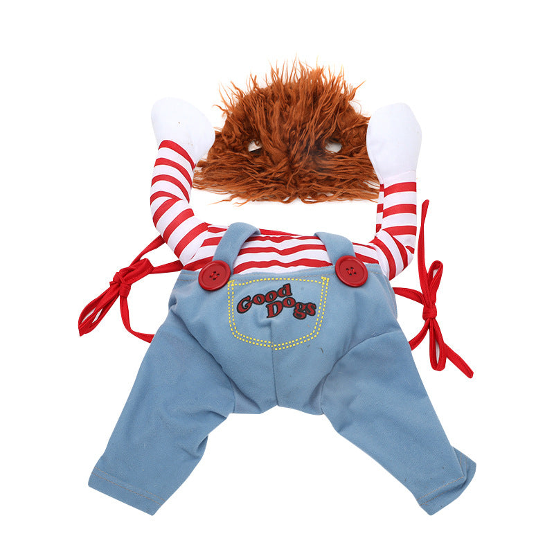 Halloween Dog Chucky Costume Adjustable Dog Cosplay Costume